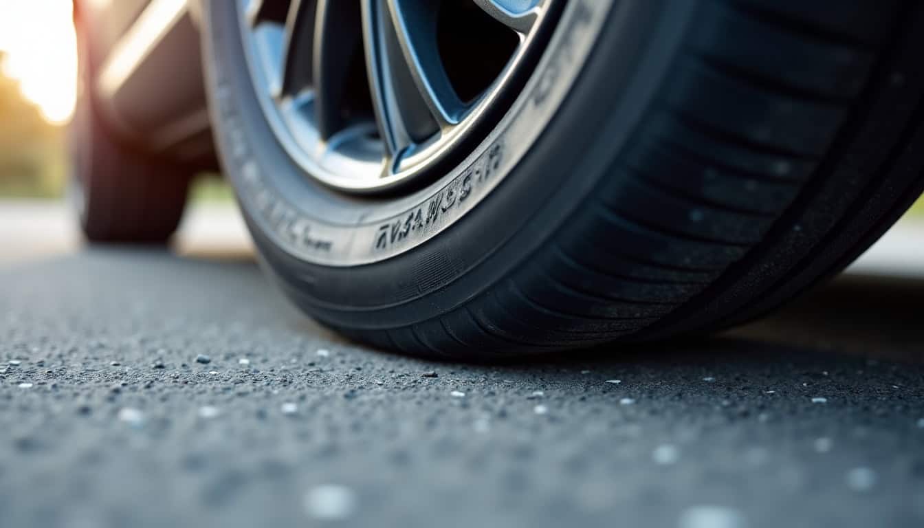 Usure inégale des pneus causée par un ripage excessif, avec une bande de roulement plus usée sur le côté extérieur