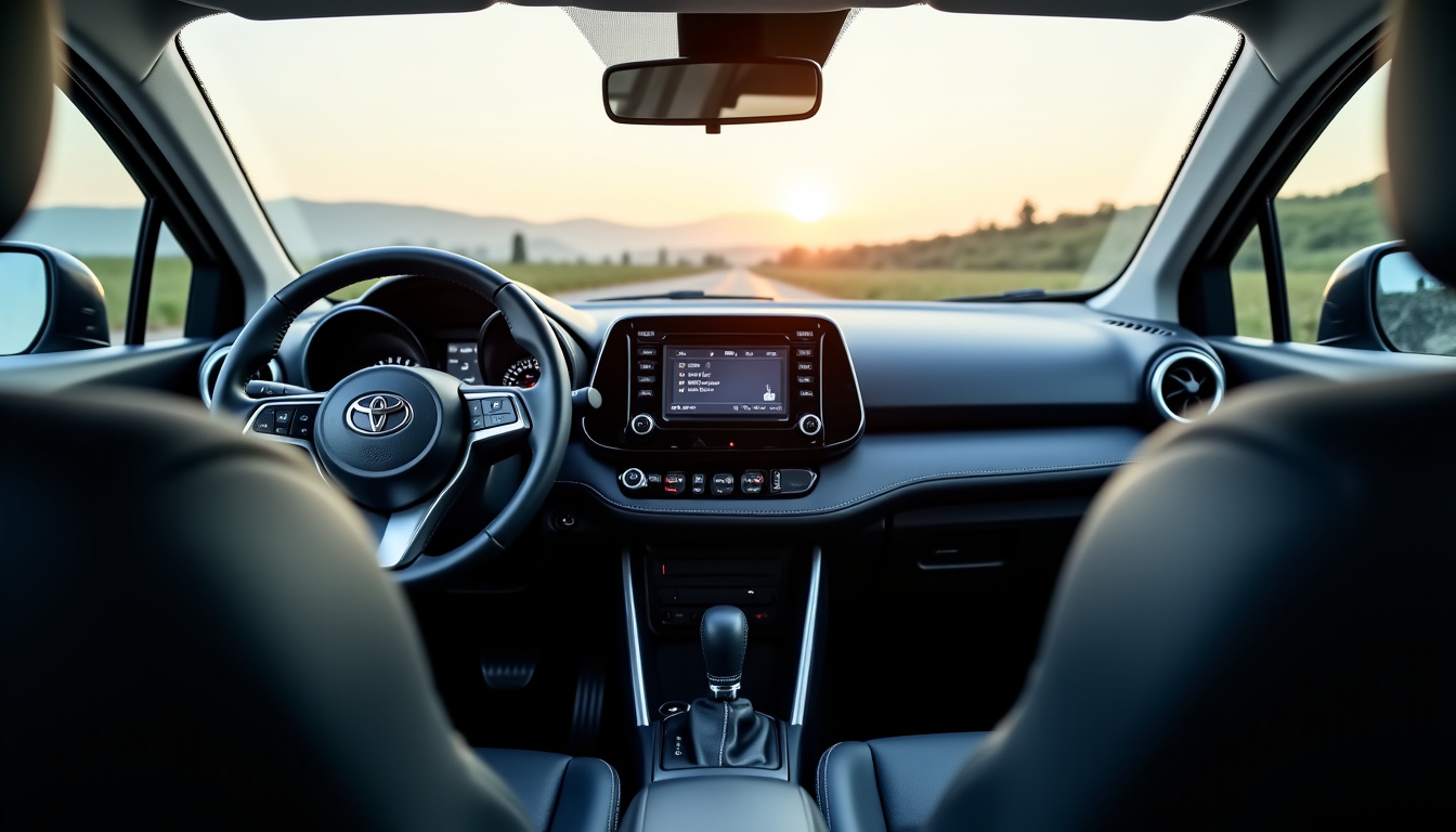 Intérieur moderne du Toyota Yaris Cross avec écran tactile