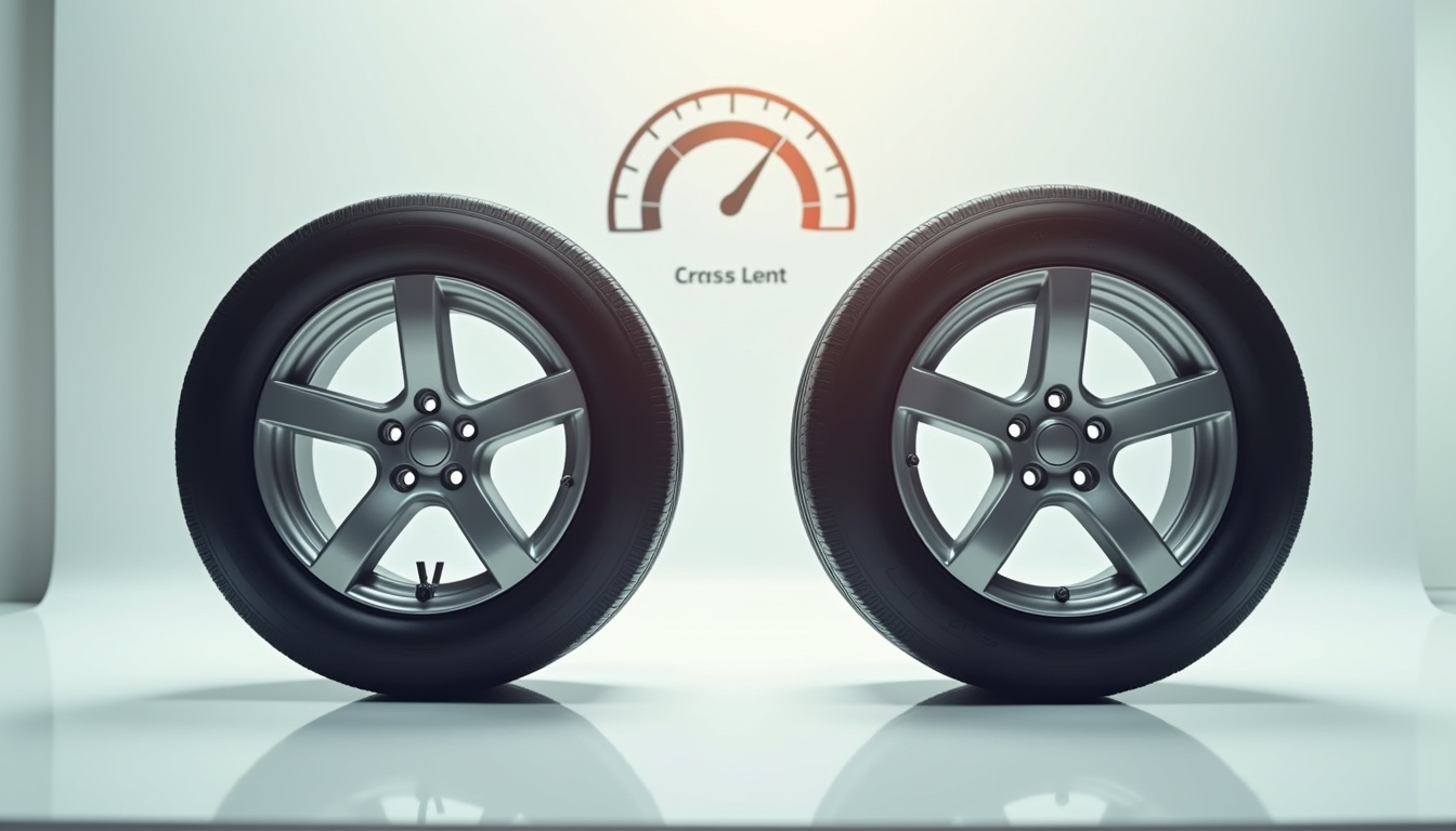 Comparaison visuelle de deux pneus de tailles différentes et impact sur le compteur de vitesse