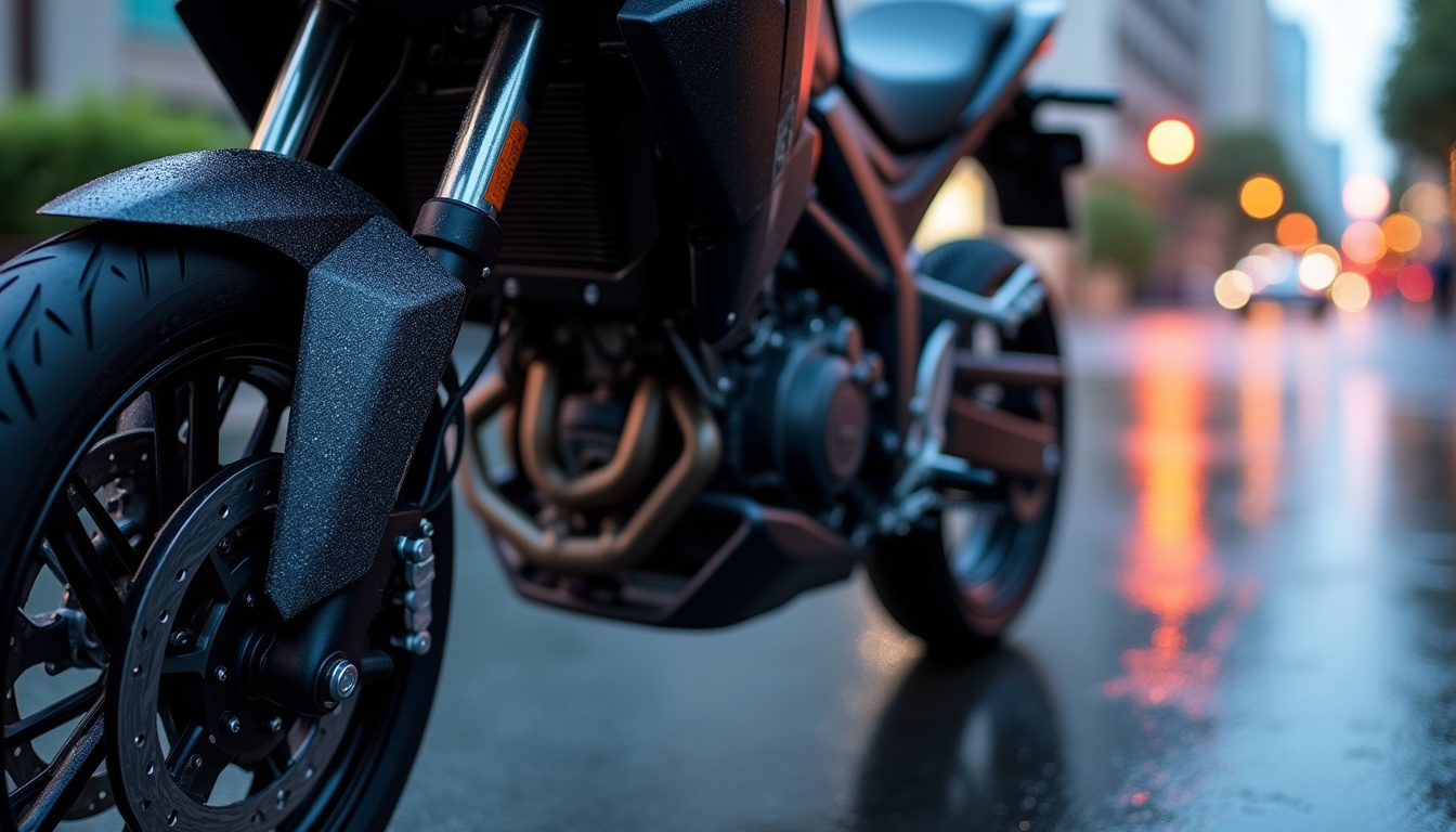 Détail de la suspension arrière Pro-Link et de la fourche inversée de 41 mm sur le X-ADV 750