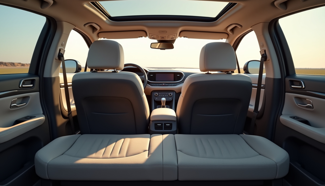 Intérieur du Citroën C5 Aircross, vue du poste de conduite et des sièges arrière, mettant en valeur les matériaux doux et la modularité de l’habitacle