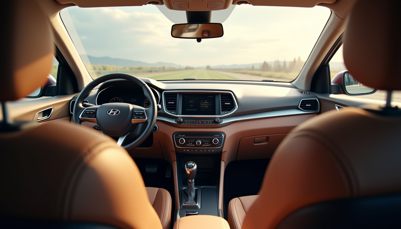 Intérieur du Hyundai Tucson en finition Creative avec écran tactile et sièges chauffants
