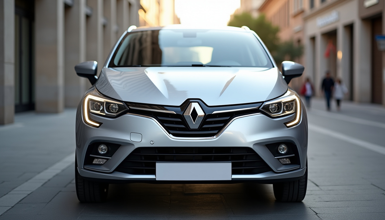 Vue de face de la Renault Clio 5 restylée avec signature lumineuse en C